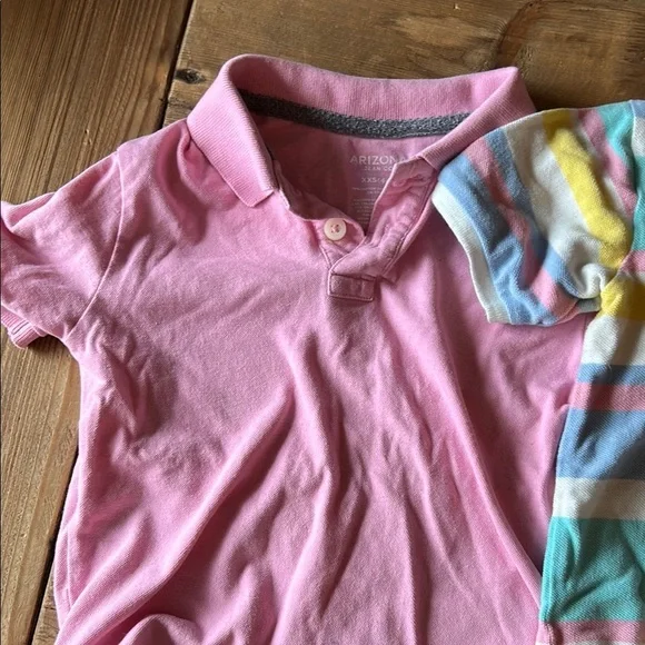 Bundle Gymboree & Arizona Jeans Pink and Blue Polo Shirts Soft Cotton Blend - Picture 5 of 5